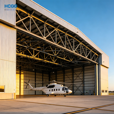 Qualidade Hangar de Aeronaves com Grande Interior de Vão Livre e Portas de Hangar Personalizadas Fábrica