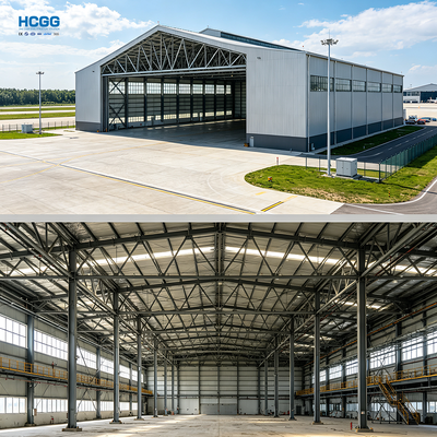 Qualidade Estrutura de Aço Galvanizado Grande Hangar de Aeronaves Montagem Rápida para Manutenção e Armazenamento de Aviões Fábrica